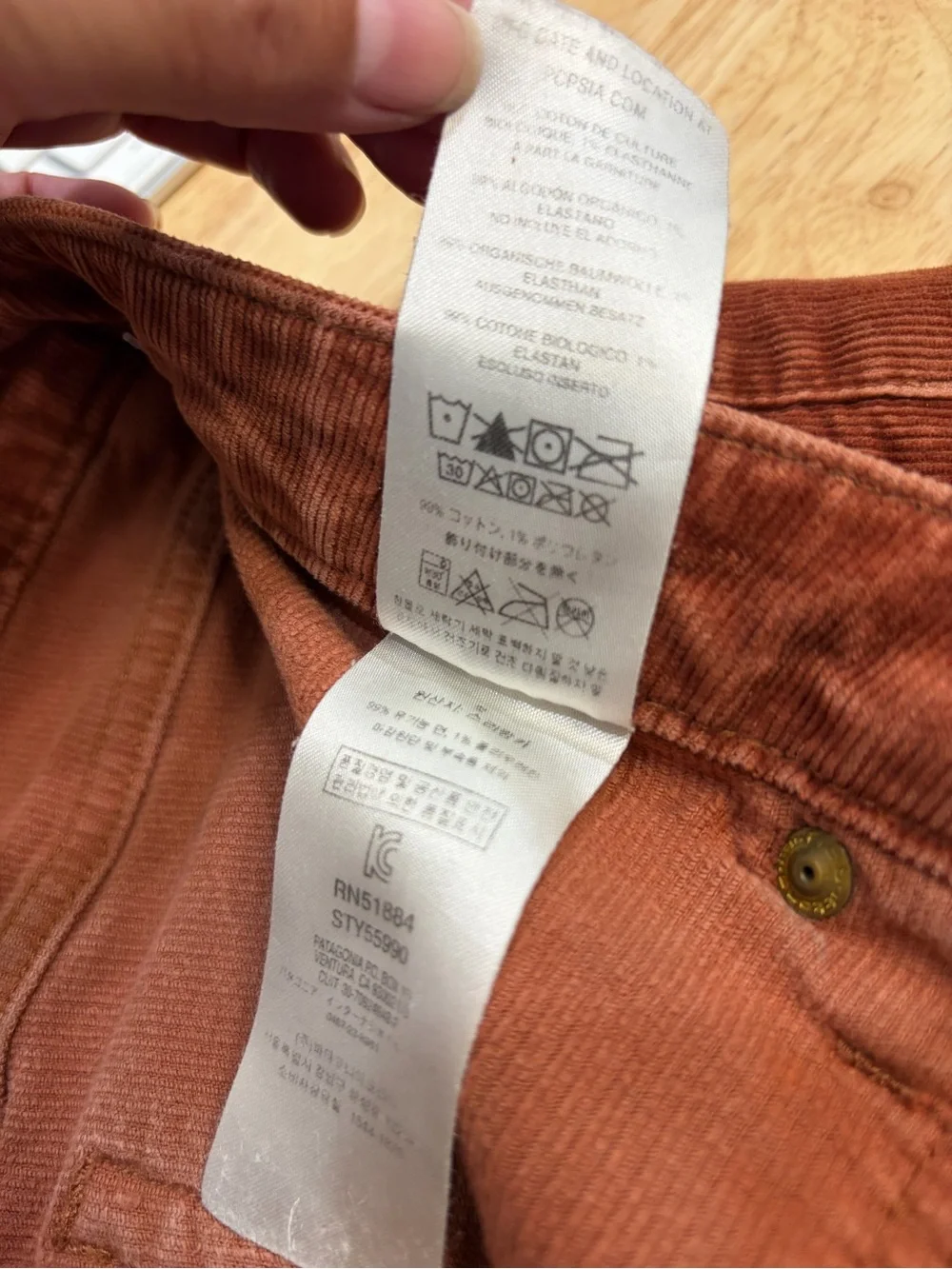 Patagonia Burnt Orange Terracota Corduroy Pants Organic Cotton Retro Vintage